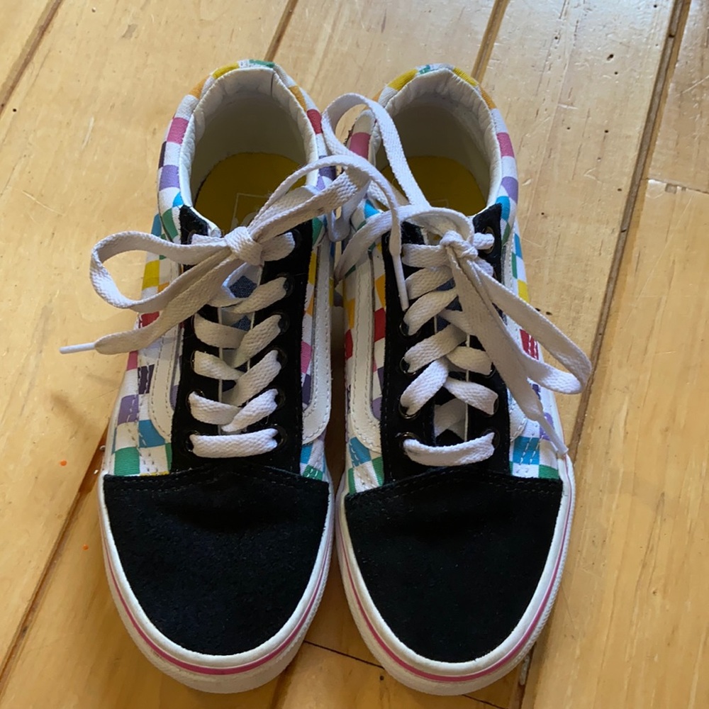 Vans Rainbow Checkerboard Old Skool Shoes 1